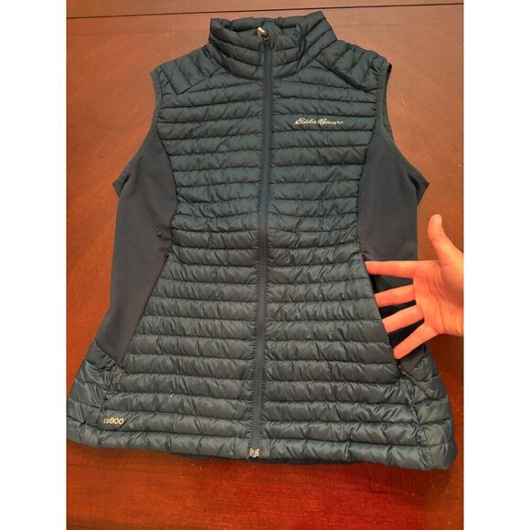 Eddie Bauer EB800 First Ascent Goose Down Packable Puffer Vest Turquoise Medium - Picture 10 of 16
